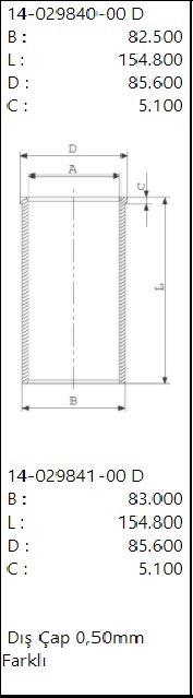 Vw 1Y-Aab-Aja 1.9D 80,01 Mm Gömlek