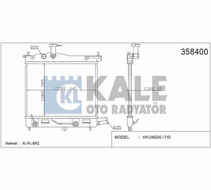 Radyatör Su I-10 08-13 (At) Brazıng 253100X150