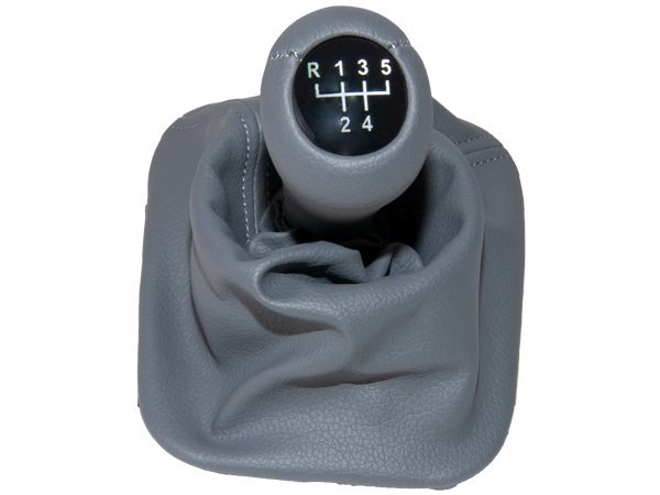 Topuzlu Vites Körüğü E30 -5 İleri- Man.Şanz; (Gri; Suni Deri) - ---