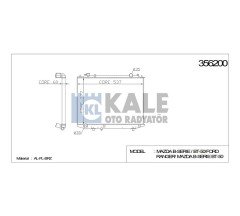 Radyatör Su B-2500  97-05 / Bt-50 05=> 4X4 / Ford Ranger  96-06 / 06=> 4X4 26Mm (Mt) Brazıng 6M348005Aa