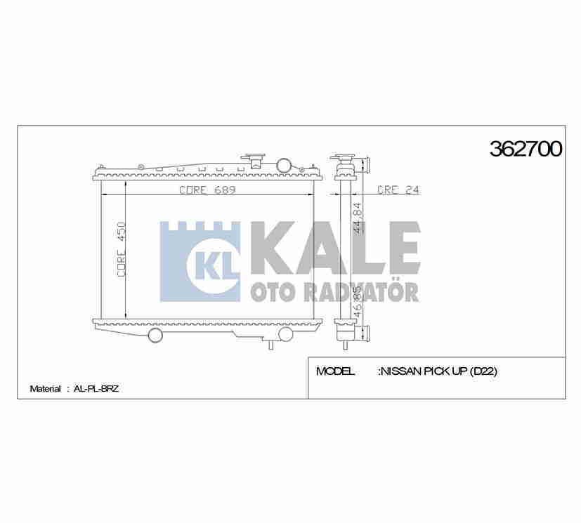 Radyatör Su Pıckup  98-02 D22 22Mm (Mt) Brazıng 214603S800