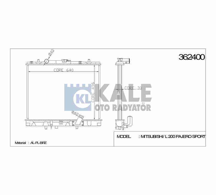 Radyatör Su L-200 01-06 Pajero Sport (Mt) Brazıng Mr571147