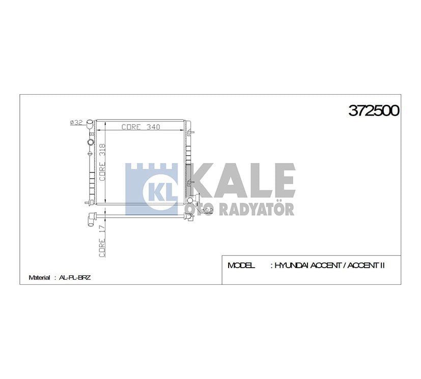 Radyatör Su Accent 00-02 1.3 - 1.5 (Mt) Brazıng 2531025Q11