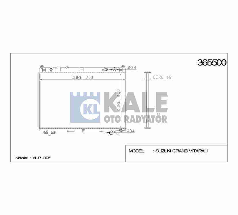 Radyatör Su Grand Vıtara 05-15 2.0 / 2.4 J20A / J24A (At) Brazıng 1770065J10