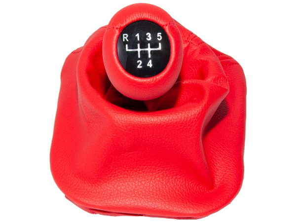 Topuzlu Vites Körüğü E34 -5 İleri- Man.Şanz; (Kırmızı; Suni Deri) - 25111221527RD