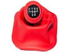 Topuzlu Vites Körüğü E34 -5 İleri- Man.Şanz; (Kırmızı; Suni Deri) - 25111221527RD