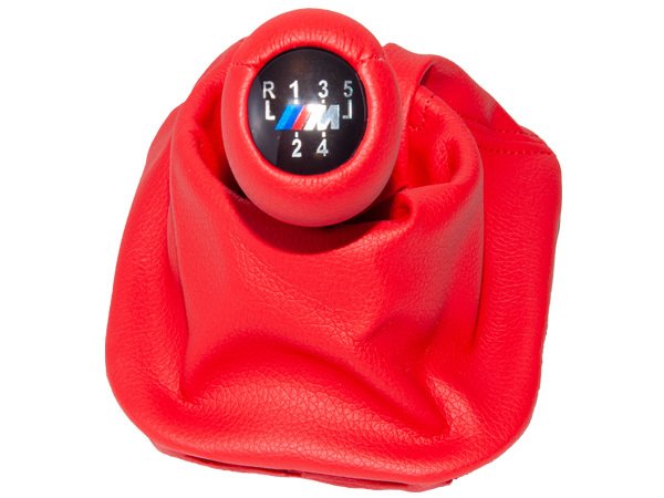 Topuzlu Vites Körüğü E34 -5 İleri- Man.Şanz; (Kırmızı; Suni Deri) -///M- - 25111221525RD