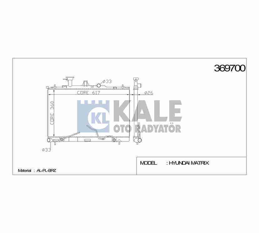 Radyatör Su Matrıx 06-11 26Mm (At) Brazıng 2531017101
