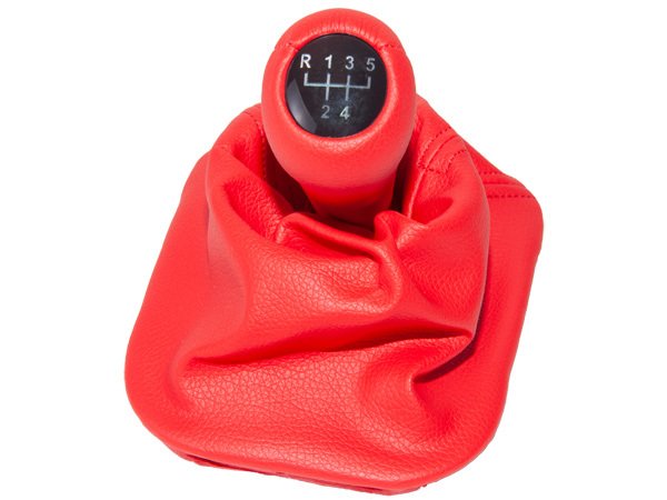 Topuzlu Vites Körüğü E34 -5 İleri- Man.Şanz; (Kırmızı; Suni Deri) Işıklı - 25111221223RD