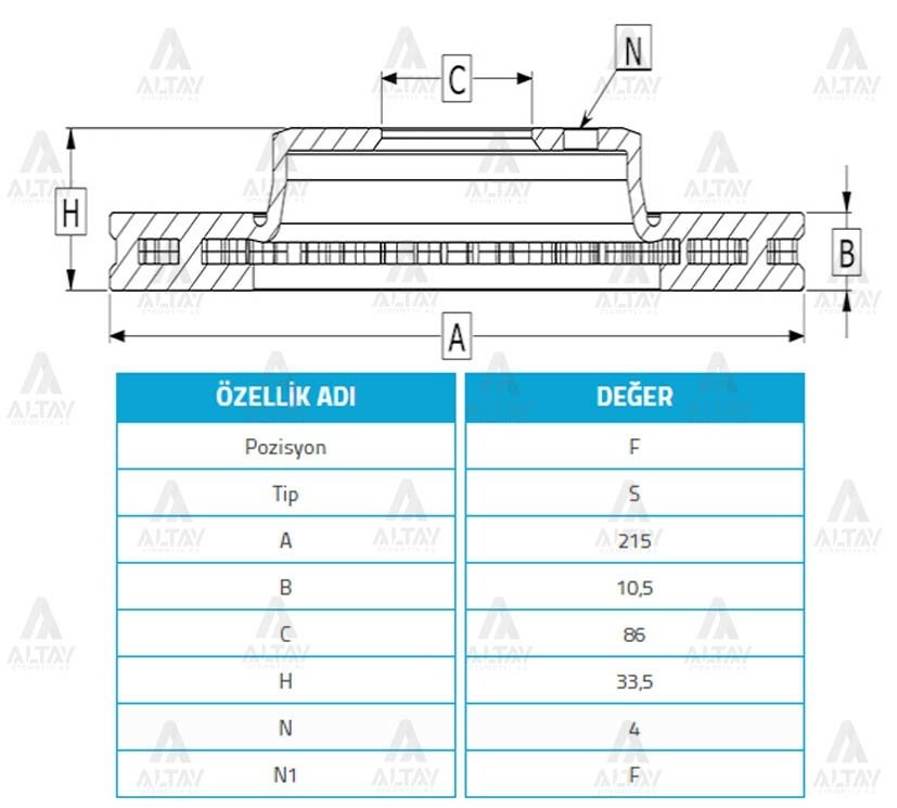 Fren Diski Carry 86-99 Sk410 / Alto 92-01 / Marutı 92-01 / Damas 90-99 / Ön Havalı 215-4 5551182000