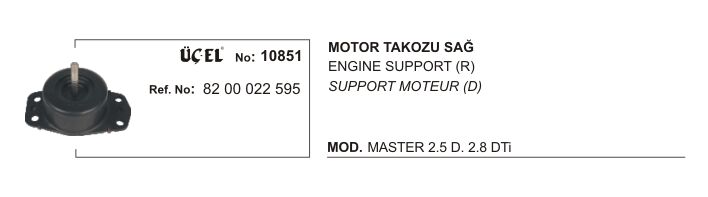 MOTOR TAKOZU SAĞ 10851 MASTER II (02 ) 8200022595