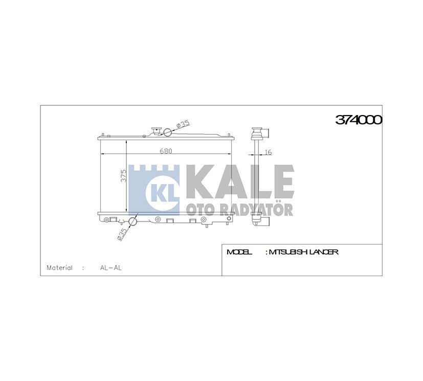 Radyatör Su Lancer 03-08 1.6 (At) Brazıng Mr993259