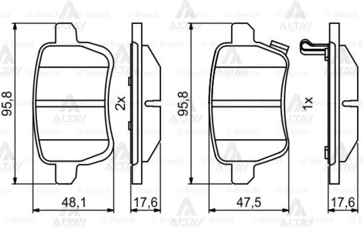 Fren Balata 500L 14=> 1.4-1.4Lpg-1.6Jtd Arka