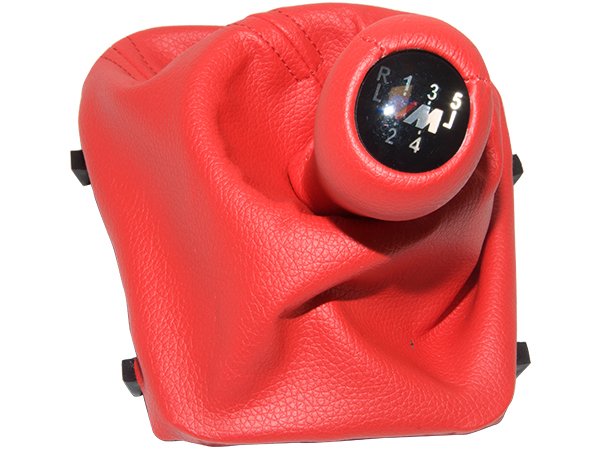 Topuzlu Vites Körüğü E36 -5 İleri- Man/Şanz; (Kırmızı) Işıklı -///M-Logo- - 25111222274RD