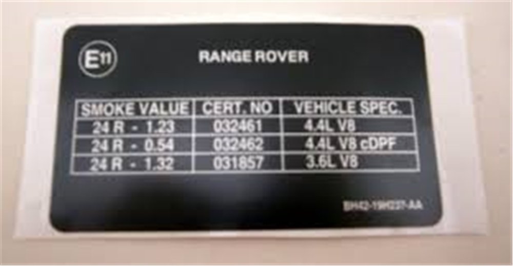 PANEL ETİKETİ KLİMA LAND ROVER BAC500880