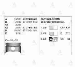Segman Corolla  92-00 1.6 /   81.00Mm / 4Afe / Enjeksiyonlu / Std 637480050