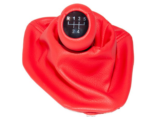 Topuzlu Vites Körüğü E39 -5 İleri- Man.Şanz; (Kırmızı; Suni Deri) Işıklı - 1222755/715RD