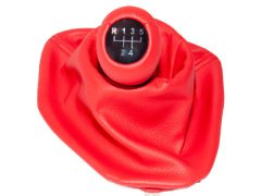 Topuzlu Vites Körüğü E39 -5 İleri- Man.Şanz; (Kırmızı; Suni Deri) Işıklı - 1222755/715RD