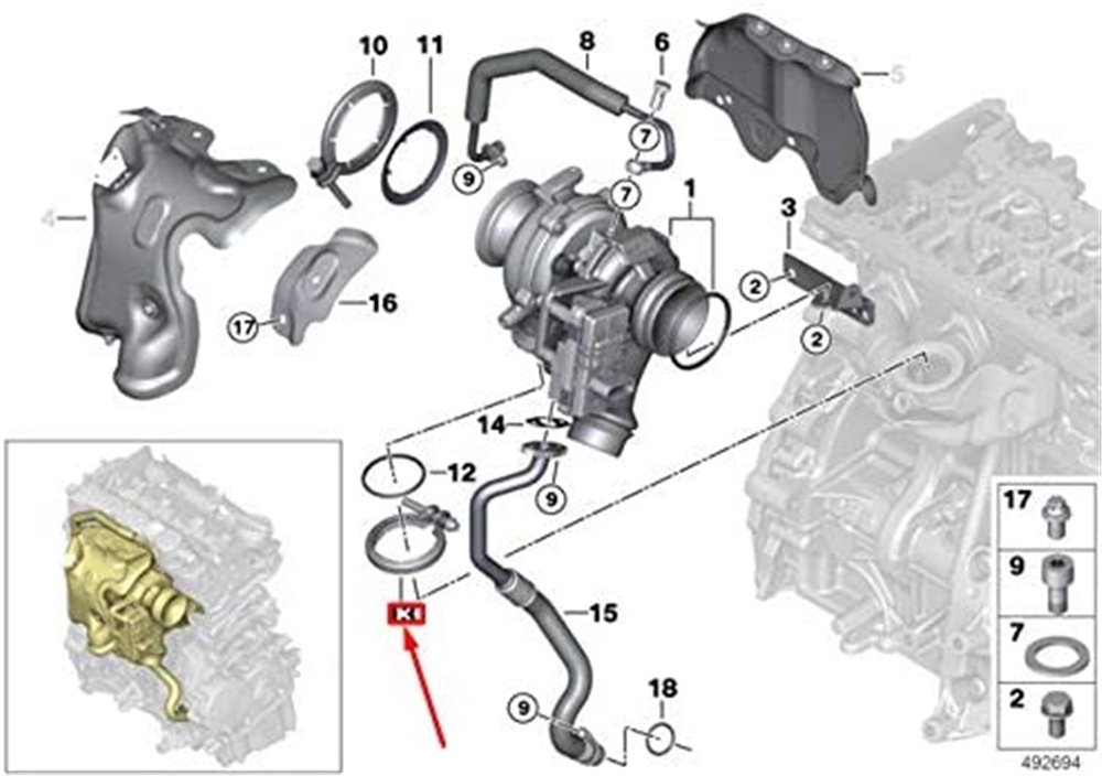 KELEPÇE TURBO B47 BMW 11628519885