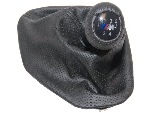 Topuzlu Vites Körüğü E39 -5 İleri- Man.Şanz; (Siyah; Noktalı; Suni Deri) Işıklı -///M- - 1222755/530BK