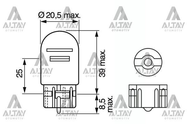 AMPÜL ECO 12V 1016 DİPSİZ 21/5W FREN AMPÜLÜ - DİPSİZ