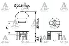 AMPÜL ECO 12V 1016 DİPSİZ 21/5W FREN AMPÜLÜ - DİPSİZ