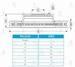 Fren Diski H-100 97-11 Minibüs / H-100 97-04 Kamyonet / Ön Havalı 253-5 5812944010