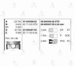 Piston Segmanlı Accent 15=> Blue / I-20 Benzinli 1.4 G4Lc / Std 8771177Std
