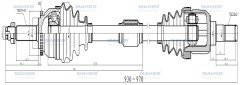 Aks Komple Ön Accent 11=> Blue / Dizel Sağ M-T 1.6 Absli 48 Diş 930Mm 495011R200