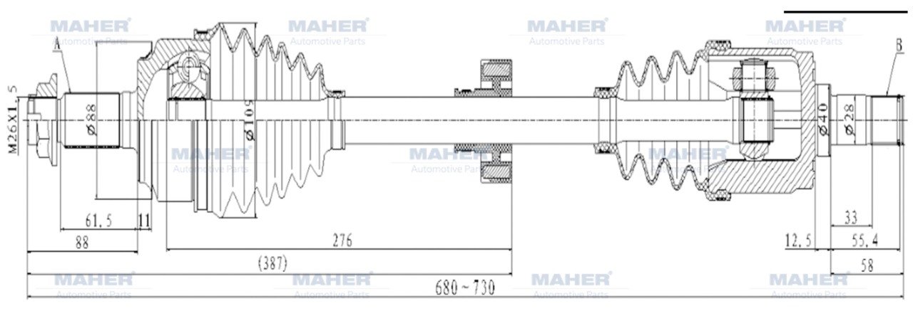 Aks Komple Ön Accord 08-15 / Sol Benzinli A-T 2.0 680Mm 44306Tl1E00