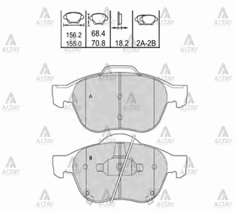 Fren Balata Focus Iı 03-12 / Focus Iıı 12=> / C-Max 07-10 / C-Max 15=> / Kuga 08-12 / Mazda 6 03-08 Ön 3M512K021Ab