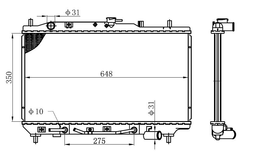 SU RADYATORU 323 HB 1.6 90-95     OTOMATIK  -  350x648x16 B547-15-200D