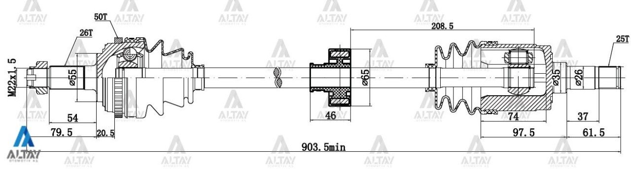 Aks Komple Ön Cıvıc 96-00 / Sol Absli Uzun 44010S04951