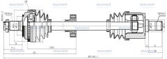Aks Komple Ön Cıvıc 01-06 / Sol M-T 1.6 Absli 50 Diş 893Mm 44306S5A950
