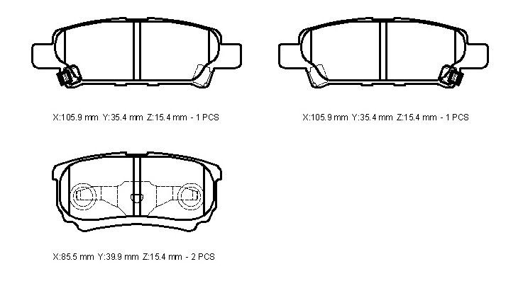 FREN BALATASI ARKA LANCER 03-11 / OUTLANDER 03- 02-07  / PATRIOT 08- 4605A337 - 4605A479 - 4605A493