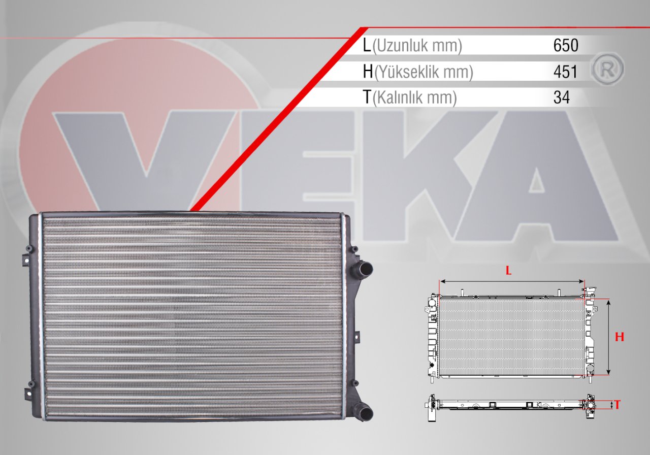 Su Radyatoru Brazıng Caddy 3 1.9 Tdı M-T 2004-2010 1K0121251