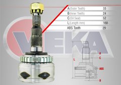 Aks Kafası Sol-Sag On Dıs Opel Corsa C 1.7 Cdtı Abslı 29 Dıs 33X24X52 Uzunluk 168 Mm 2000-2006 1603261