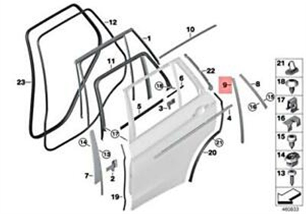 SOL ARKA KAPI DİREK ÇITA F15 BMW 51357289655