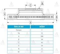 Fren Diski Rav4 06-12 / Camry 06-11 / Ön Havalı 295-5 4351242050