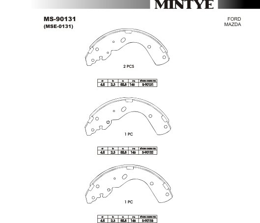 Arka Fren Balata (Pabuc) - B2500 4Wd 96-06 / Ranger 4Wd 96-06 Ms90131