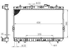 SU RADYATORU ELANTRA 01=>     OTOMATIK  -  380x658x16 25310-2D210
