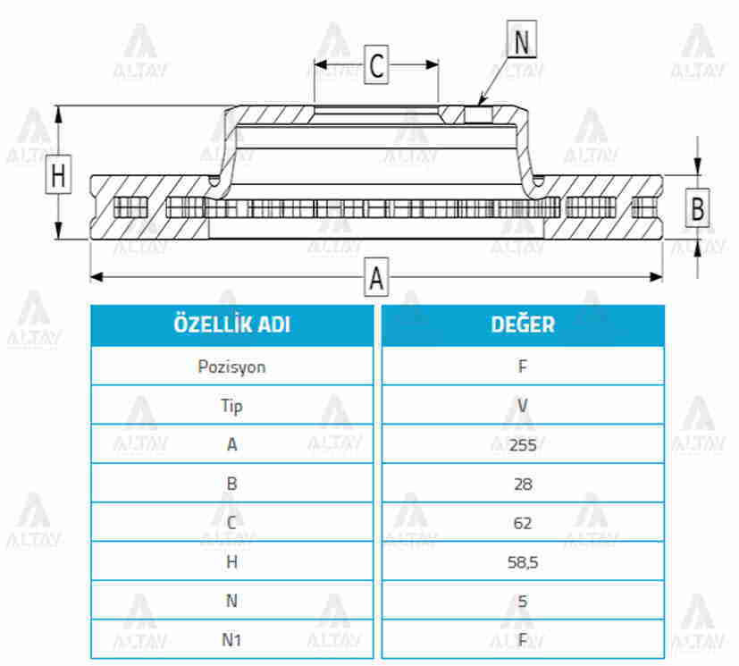 Fren Diski Hılux 06-11 Pıckup 4X2 / Ön Havalı 255-5 435120K010