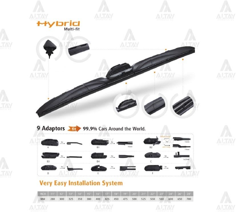 Silecek Süpürgesi Hybrıd Tip 8 Aparatlı Multı-Fıt 28'' (700Mm)