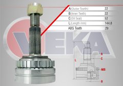 Aks Kafası Sol-Sag On Dıs Opel Vectra B 1.6I 16V Abslı 29 Dıs 22X22X52 Uzunluk 144,8 Mm 1995-2003  - 374263 374213