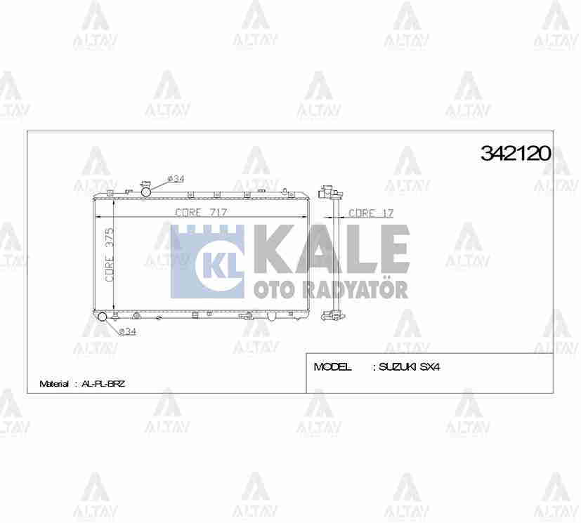 Radyatör Su Sx4 06=> 1.6 Vvt 4X4 (At) Brazıng 1770080Ja0