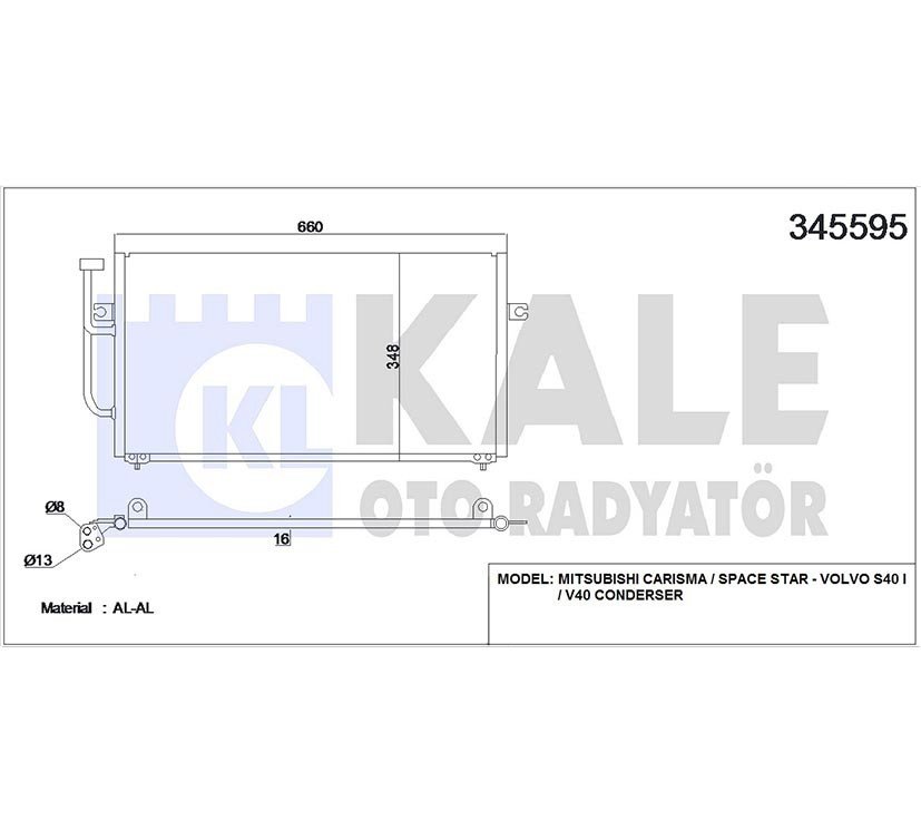 Radyatör Klima Carısma  96-06 1.9 Dıd / Volvo S40 / V40 1.6 1.8 2.0 16V  99=> 30818183