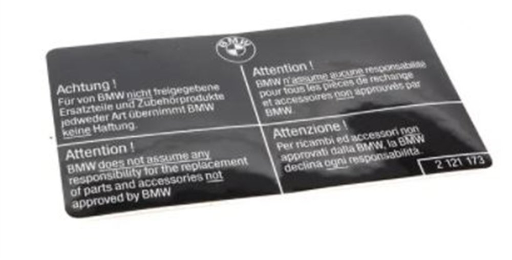 ETİKET BMW 51142121173