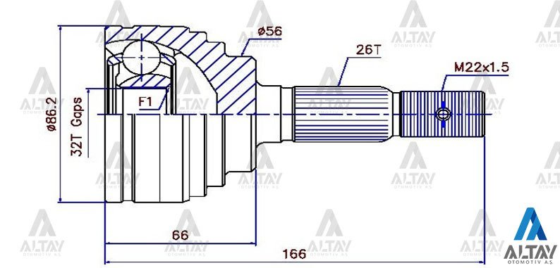 Aks Kafası Dış Carına / Avensıs 96-99 / Absli 26X56X32 4341006060