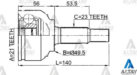 Aks Kafası Dış Mıcra 02-10 / K12 23 49.1X21 39211Ay125