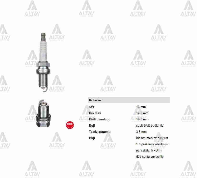 Ateşleme Bujisi İridyum Sirion 05-11 1.3 /  Grand Vıtara  98-11 1.6 / Ignıs 1.3 03=>